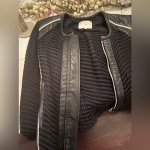 IRO - leather trimmed black jacket. Size 42 (S/M) - very good condition
